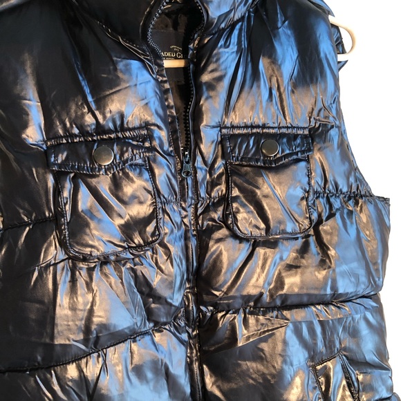 Y2K Faded Glory Puffer Vest w/detachable hood, NWOT, Small, pet/smoke free home - Picture 2 of 11